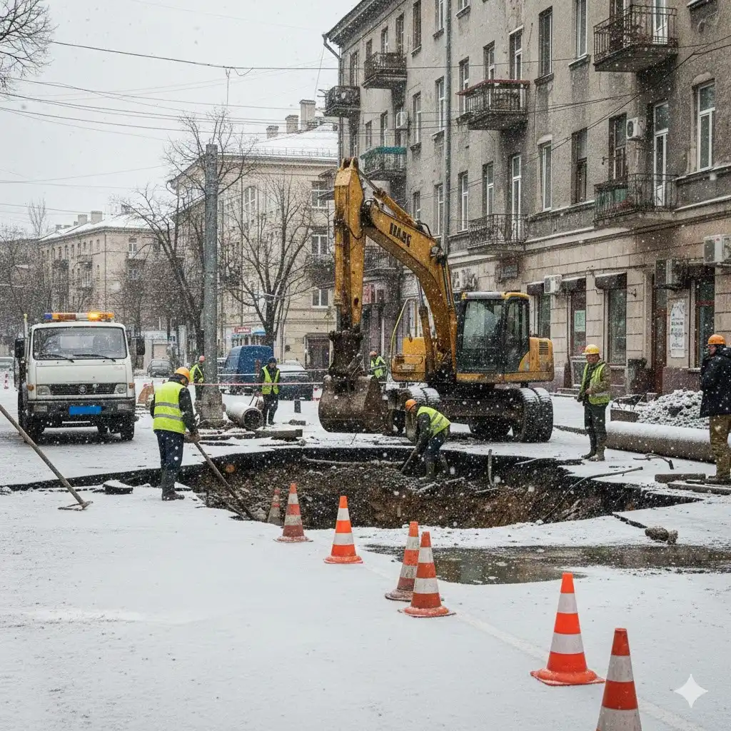 Умань: обмеження руху на вулиці Михайлівській через ремонт каналізаційного колектора