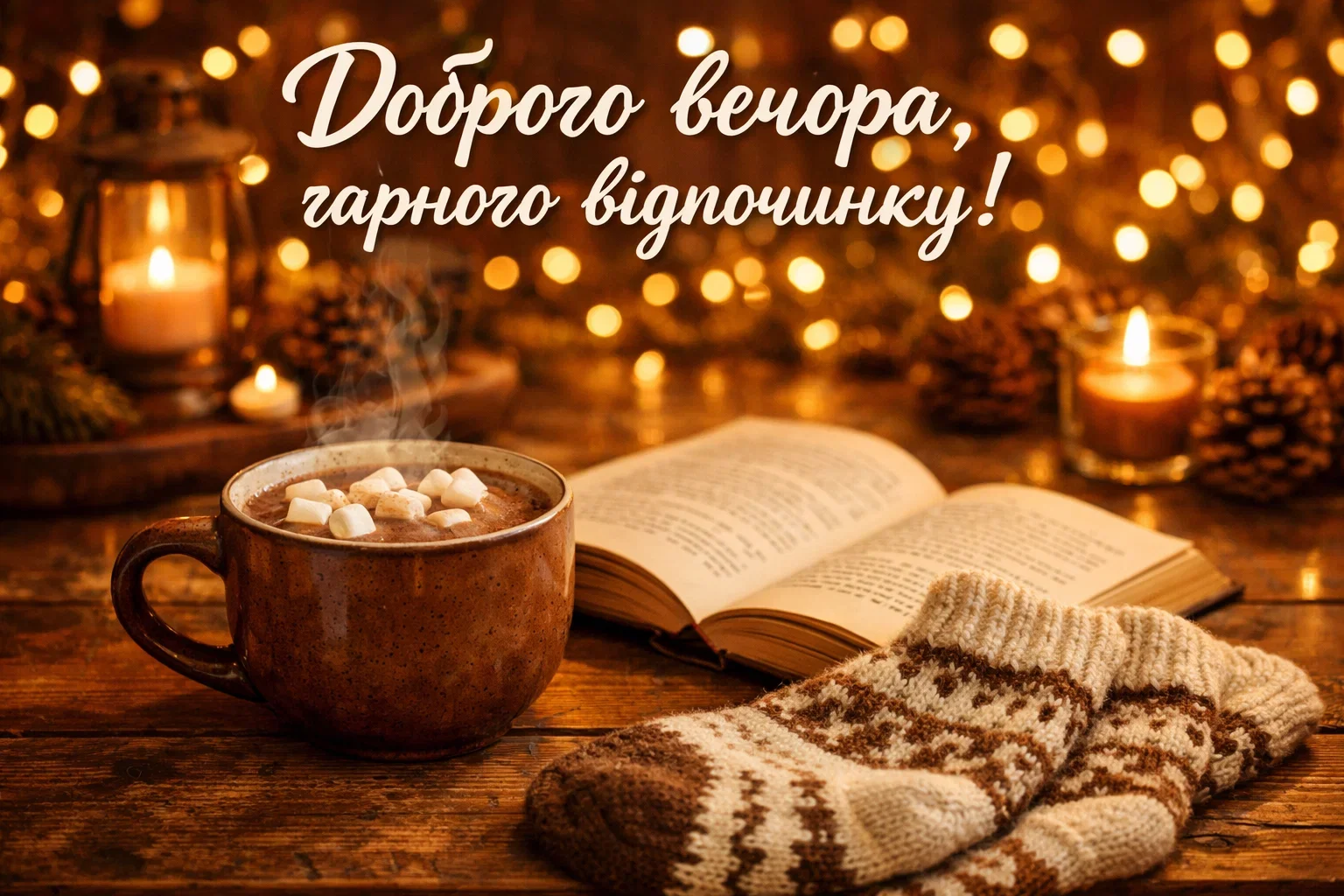 Доброго вечора, гарного відпочинку: душевні листівки та найтепліші побажання