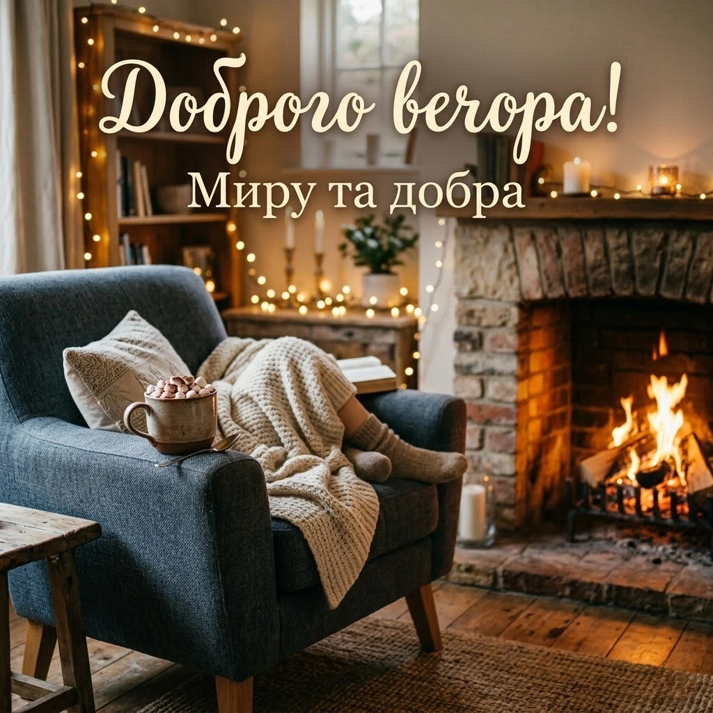 Найкращі картинки доброго вечора українською для душевних побажань та затишного настрою