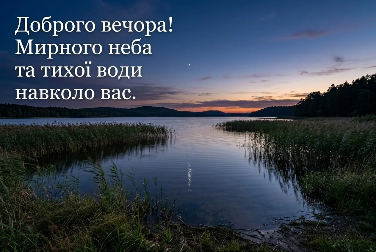 Найкращі картинки доброго вечора українською для душевних побажань та затишного настрою