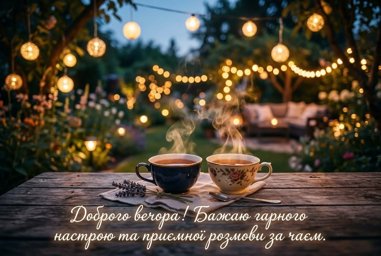 Найкращі картинки доброго вечора українською для душевних побажань та затишного настрою