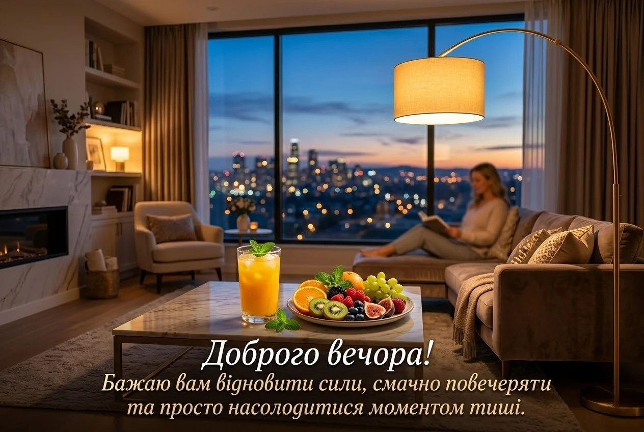 Найкращі картинки доброго вечора українською для душевних побажань та затишного настрою