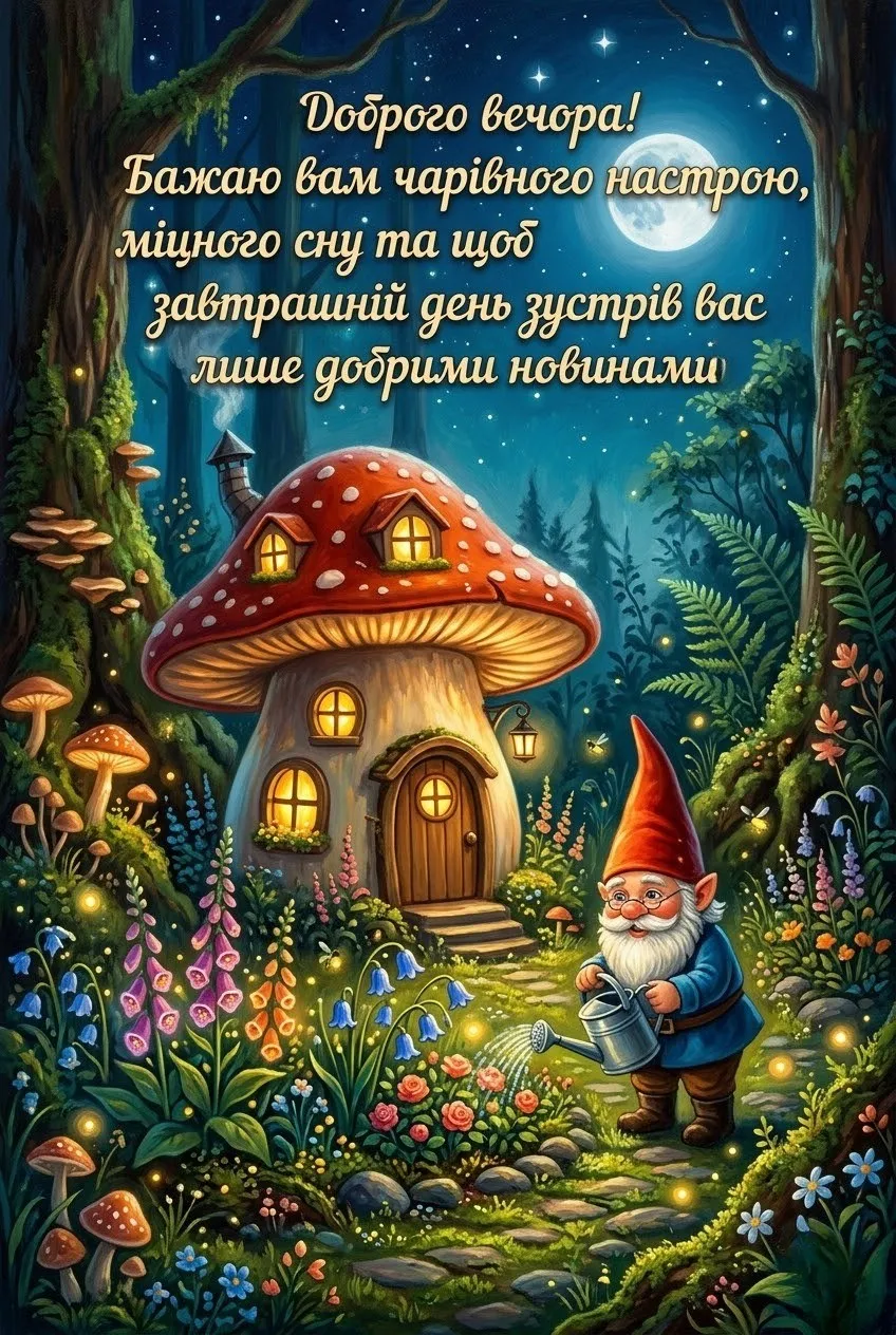 Найкращі картинки доброго вечора українською для душевних побажань та затишного настрою