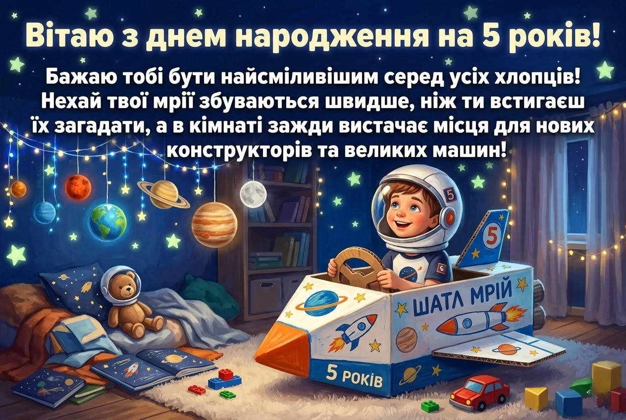 З днем народження, 5 років! Найкращі вітання для маленького героя