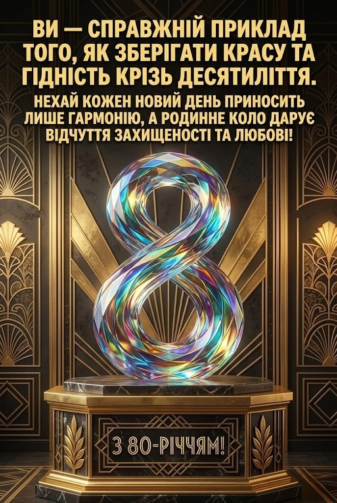 Привітання з 80-річчям жінці: слова пошани, любові та побажання довголіття