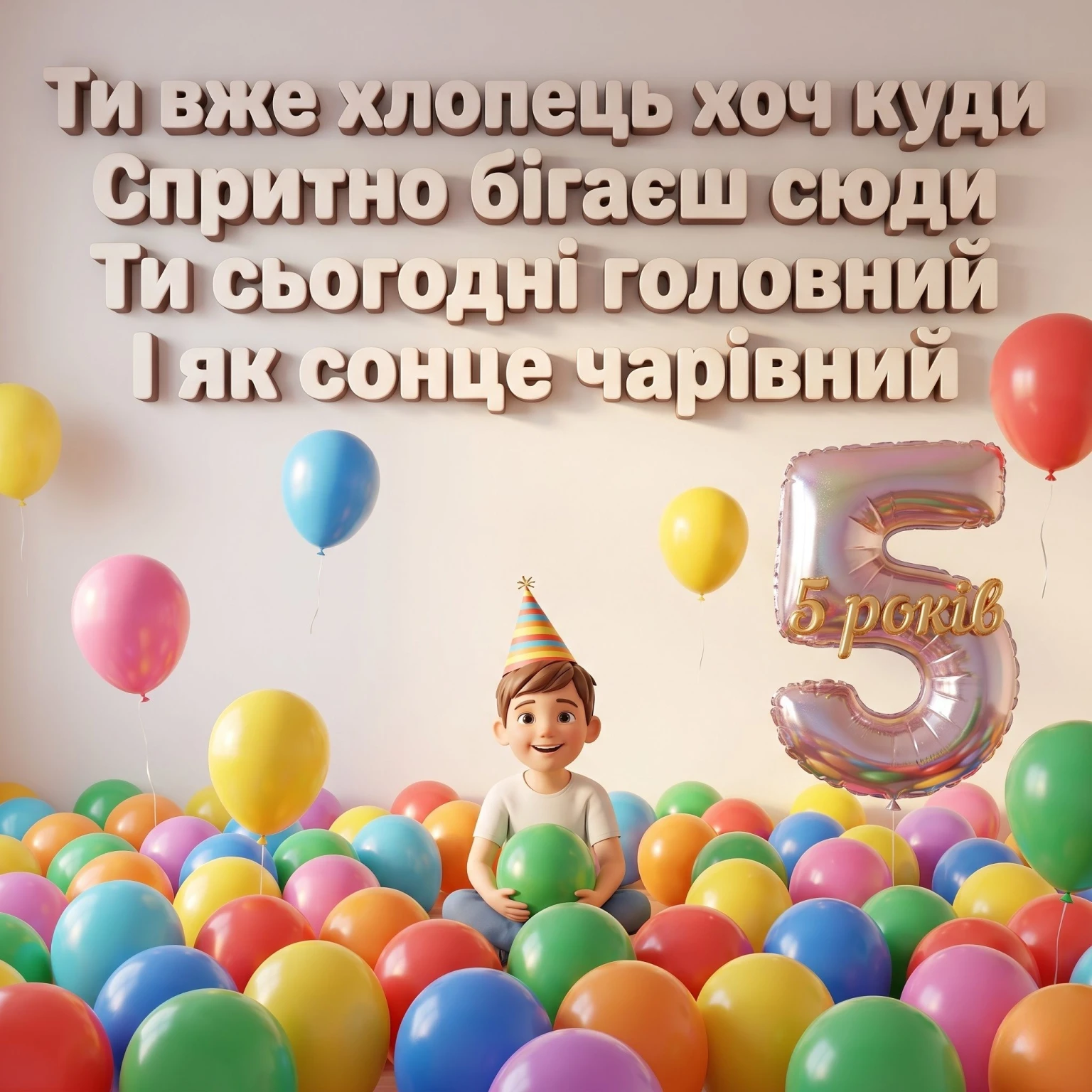 День народження 5 років: найкращі побажання для хлопчика в картинках та тексті