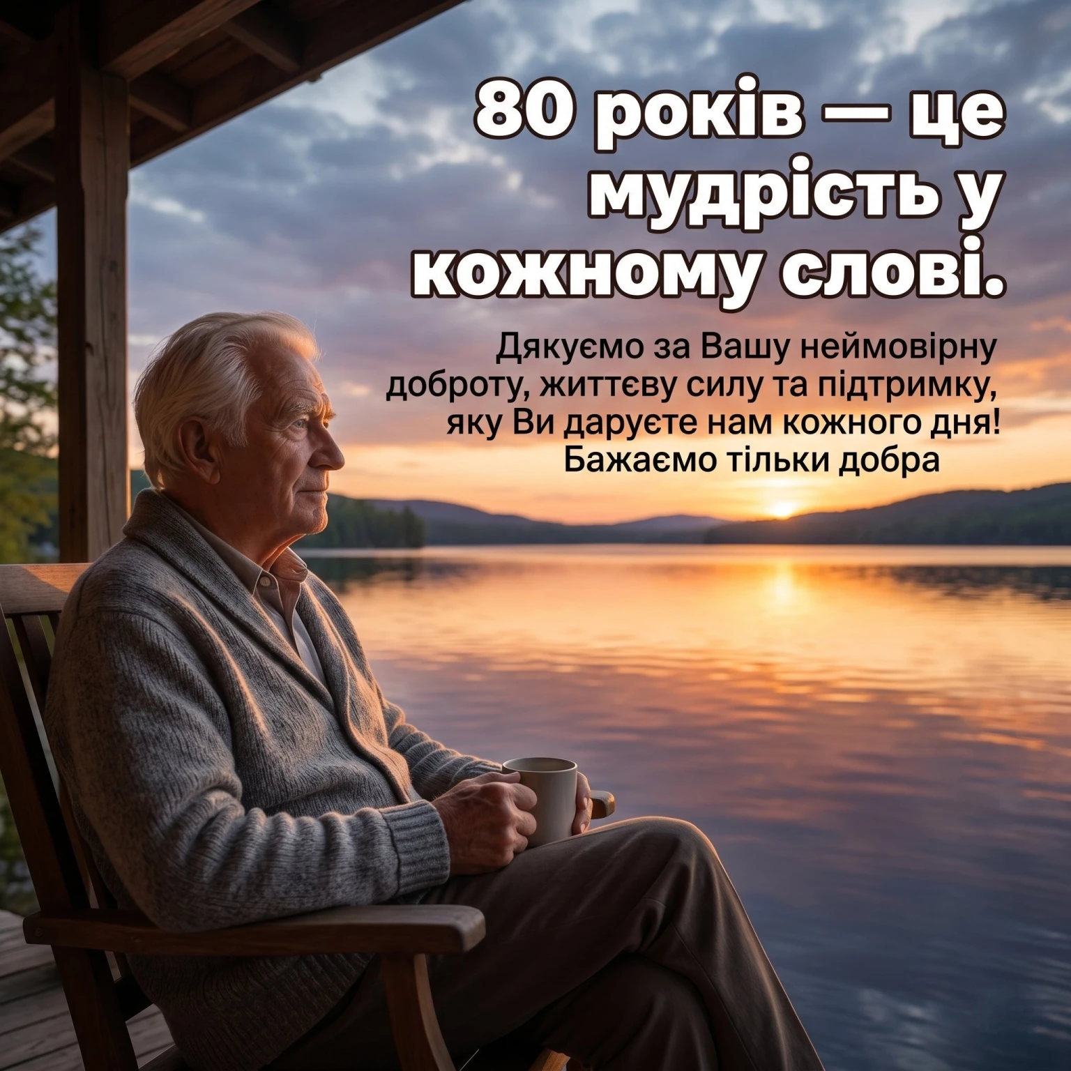 Як привітати з 80-річчям: картинки, вірші та проза для ювілярів