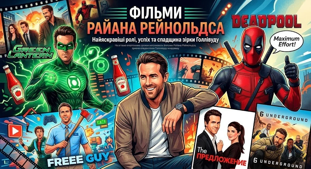 Фільми Райана Рейнольдса: повний перелік з рейтингами